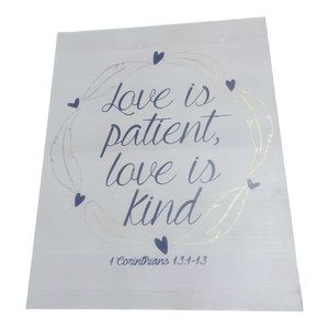 Love Is Patient, Love Is Kind, wooden Decor Sign